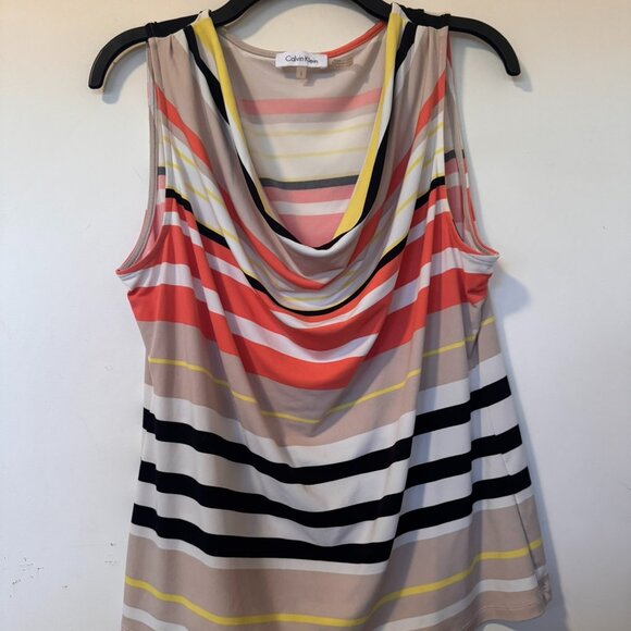 Calvin Klein Striped Tank top size Large - Picture 1 of 4